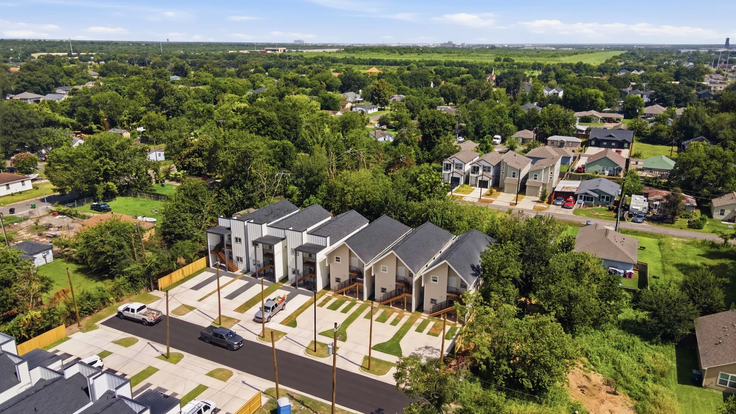 Aerial view of the completed project