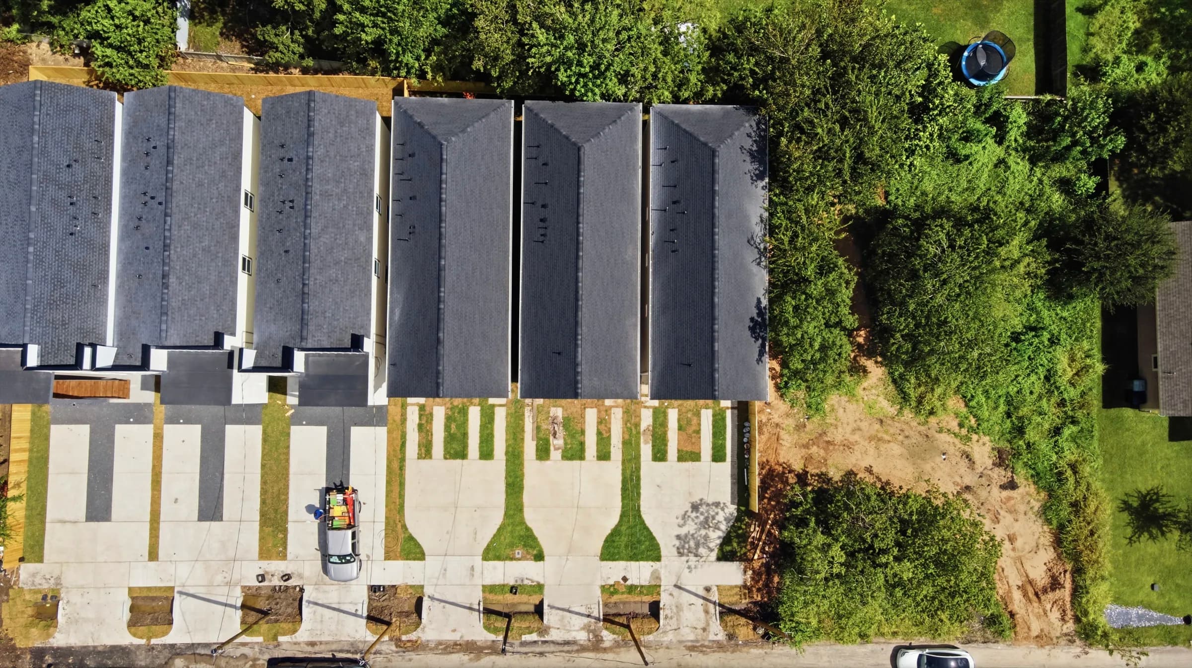 Overhead view of all six residences