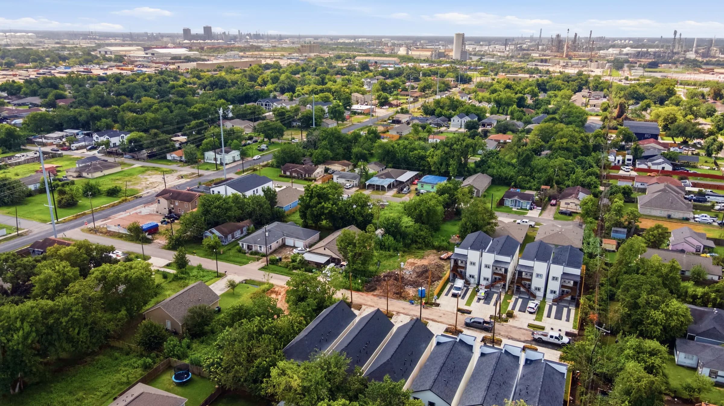 Aerial view of the neighborhood