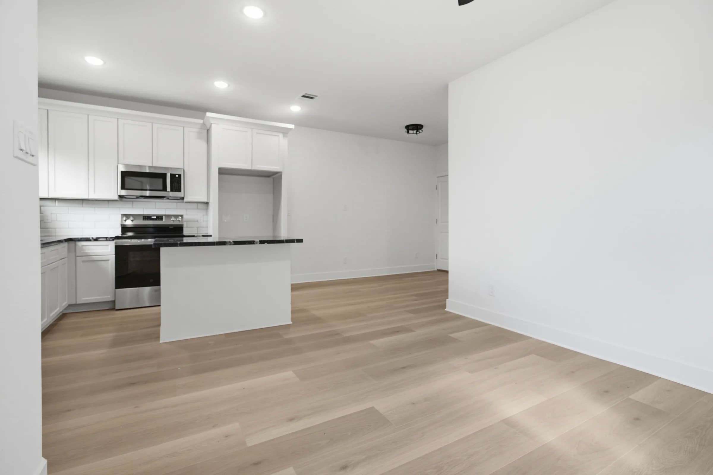 Kitchen open to the living area