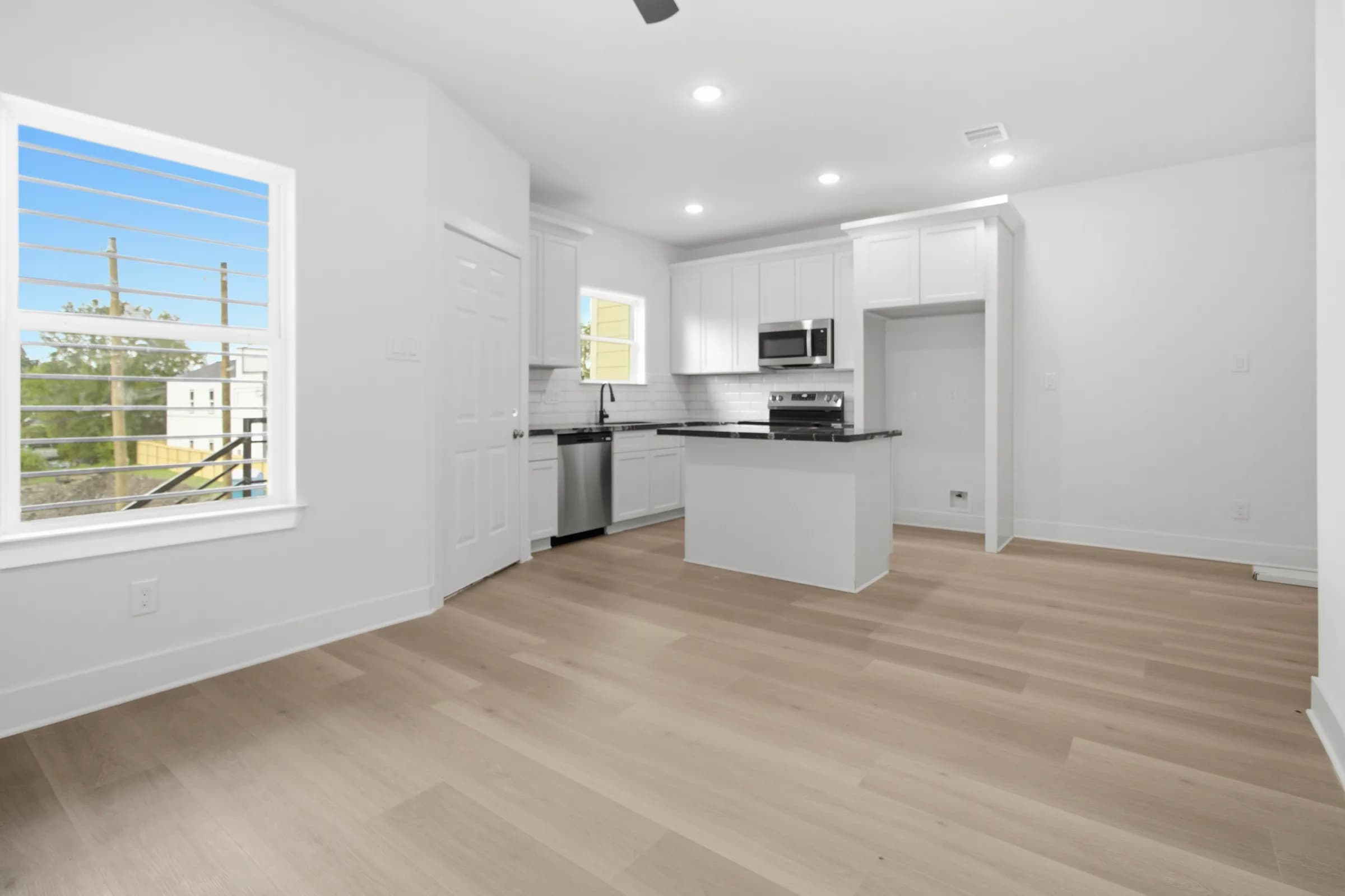 Open-concept living and kitchen
