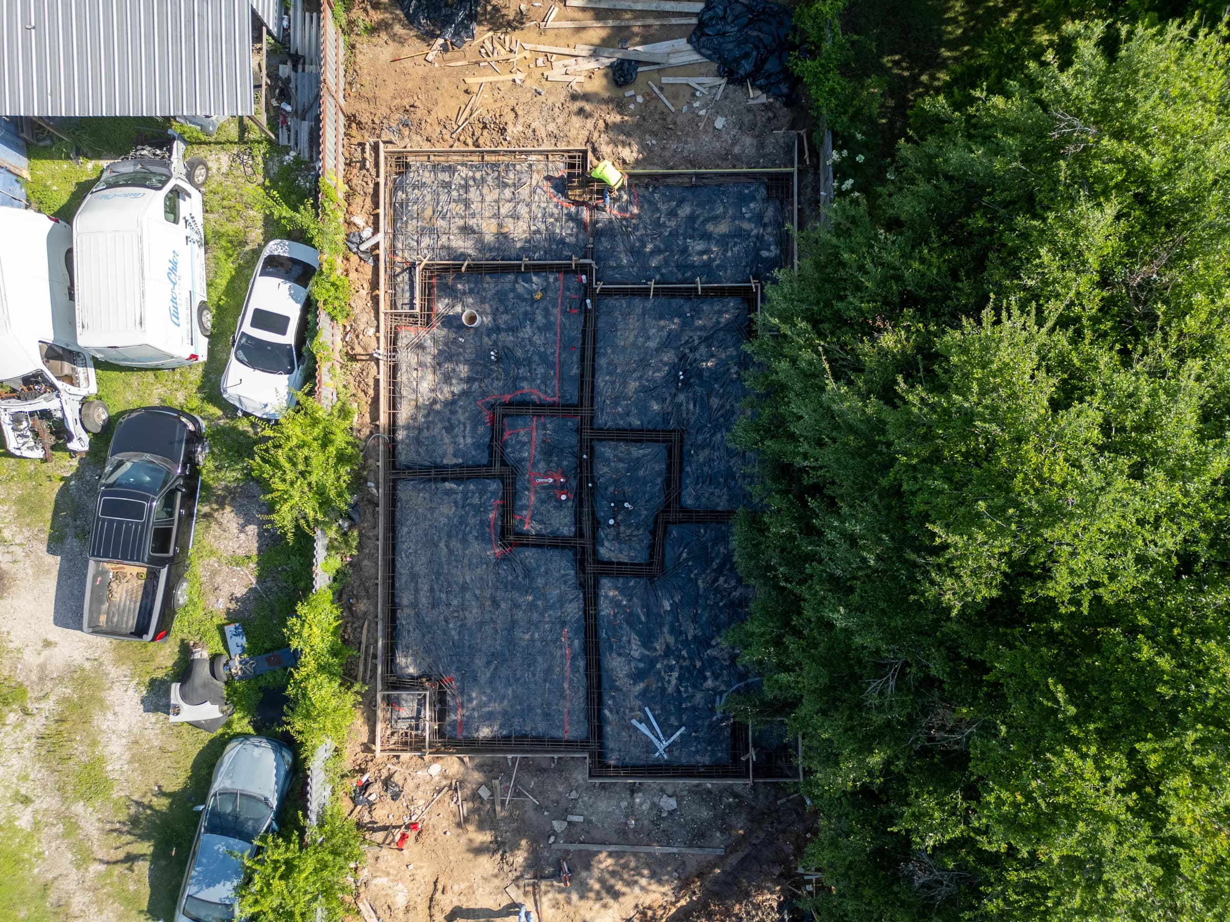 Aerial view of construction