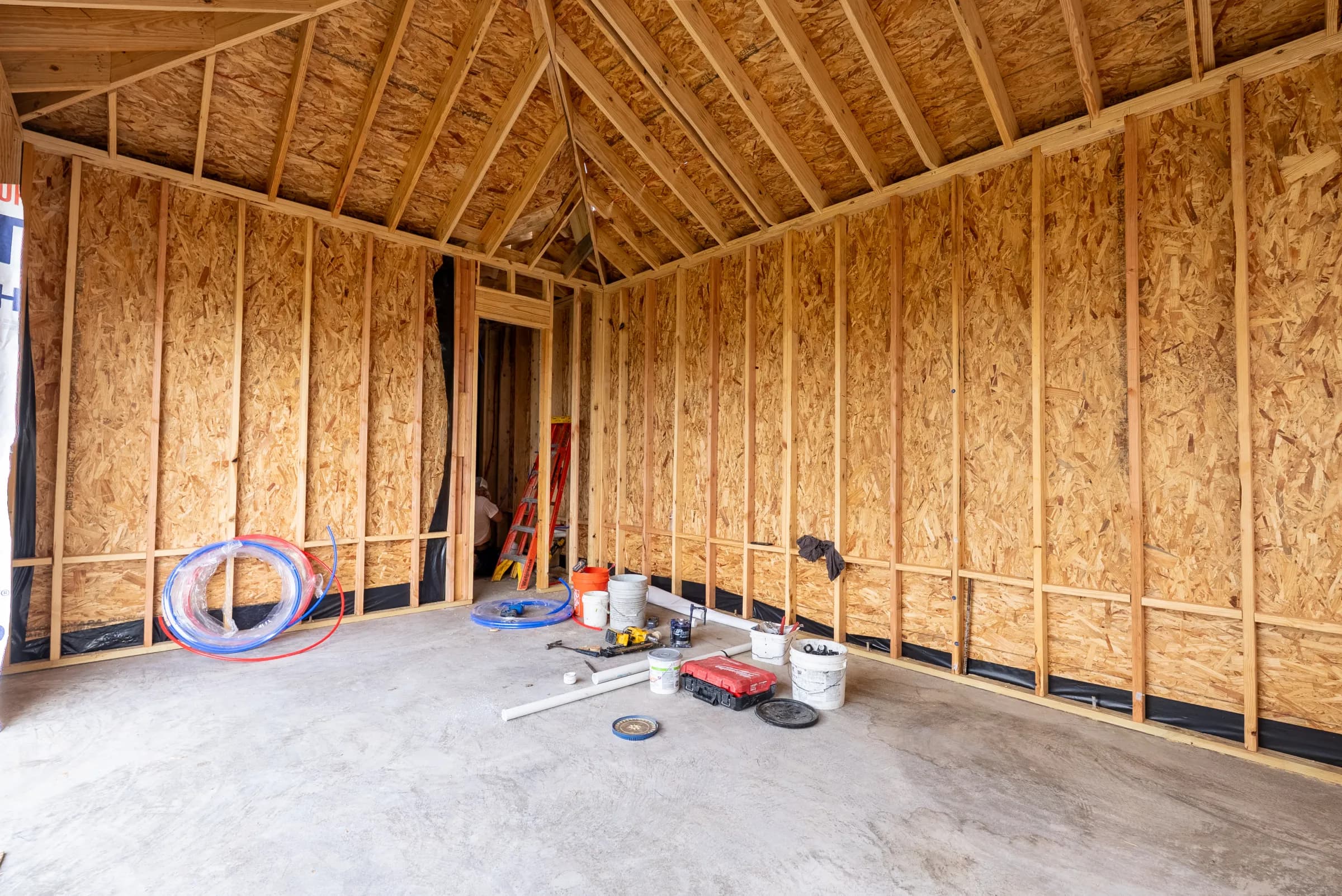 Interior framing and roof structure